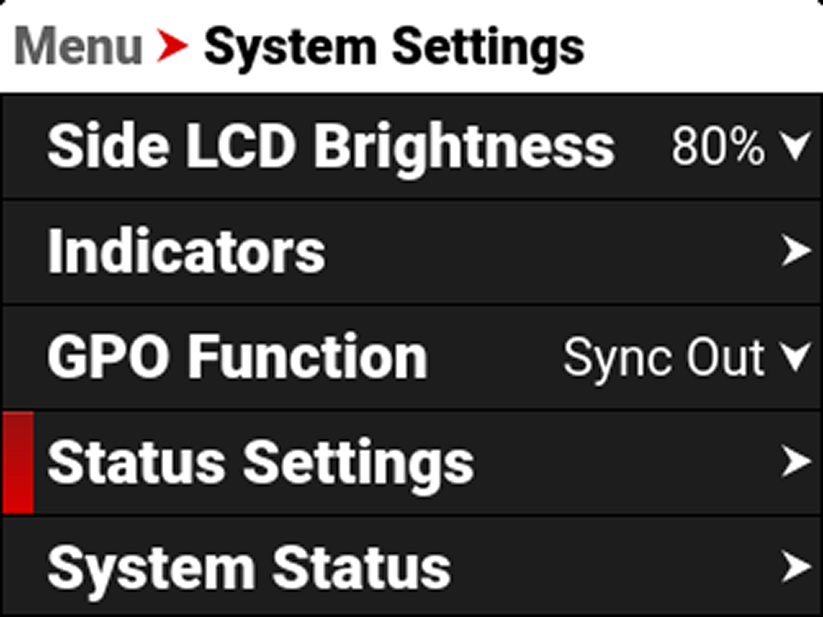 Status Settings